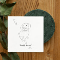 vizsla lijn tekening Bruiloft Cocktail servetten