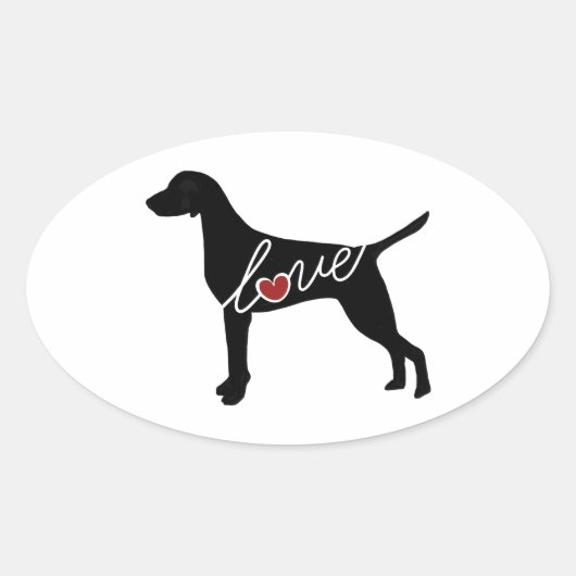 Vizsla Love Ovale Sticker (Voorkant)