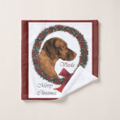 Vizsla Lovers Kerstmis Bad Handdoek (Wasdoekje)
