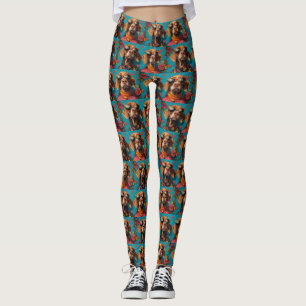 Vizsla met Hartrozen Valentijnsdag Leggings