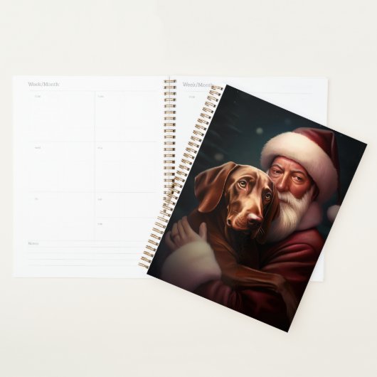 Vizsla met Sinterklaas Feestelijke Kerstmis Planner (Display)
