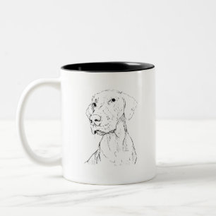Vizsla Minimalistische Inkt Honden Koffiemok Tweekleurige Koffiemok