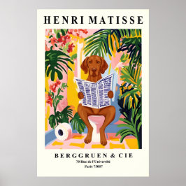 Vizsla on Toilet Wall Art - Funny Matisse Bathroom Poster