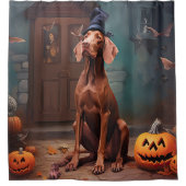 Vizsla pompoenen Halloween eng Douchegordijn (Voorkant)
