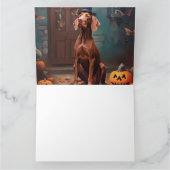 Vizsla pompoenen Halloween eng Kaart (Binnen)