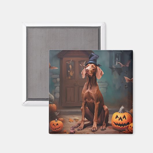 Vizsla pompoenen Halloween eng Magneet (Voorkant / Achterkant)
