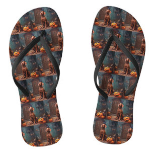 Vizsla Pompoenen Halloween Griezelen Teenslippers