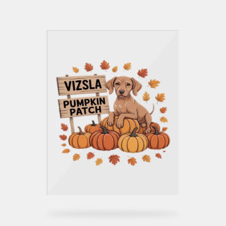 Vizsla Pumpkin Patch Hondenliefhebbers Thanksgivin Acryl Bord