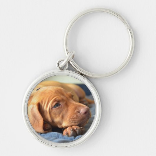 Vizsla puppy Rust op zijn poot Sleutelhanger (Voorkant)