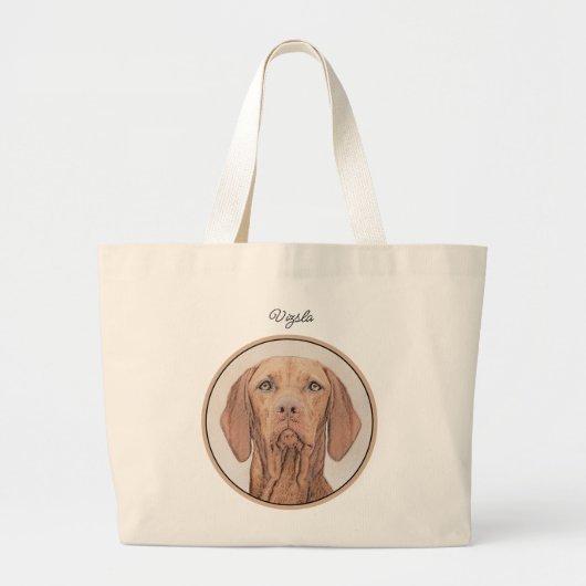 Vizsla Schilderij Golden Rust Schattigee Originele Grote Tote Bag (Voorkant)