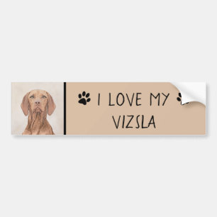 Vizsla-schildering - Cute Original Dog Art Bumpersticker