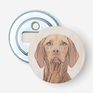Vizsla-schildering - Cute Original Dog Art Button Flesopener