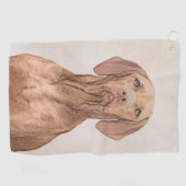 Vizsla-schildering - Cute Original Dog Art Golfhanddoek (Horizontaal)