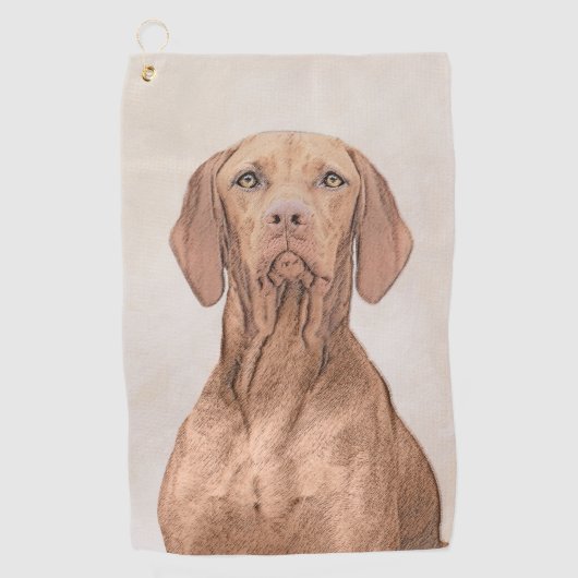 Vizsla-schildering - Cute Original Dog Art Golfhanddoek (Voorkant)