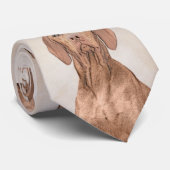 Vizsla-schildering - Cute Original Dog Art Stropdas (Opgerold)