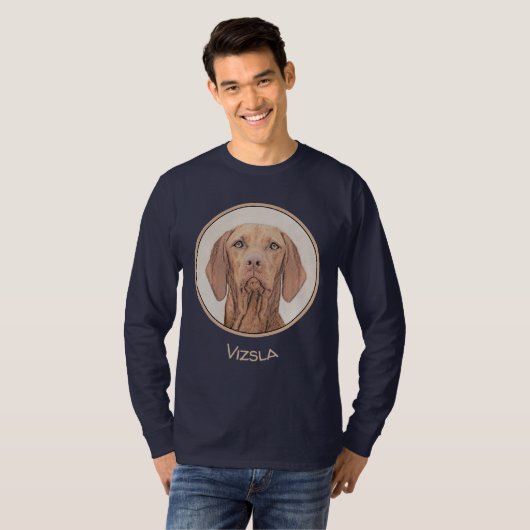 Vizsla-schildering - Cute Original Dog Art T-shirt (Voorkant volledig)
