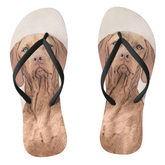 Vizsla-schildering - Cute Original Dog Art Teenslippers (Voetbed)
