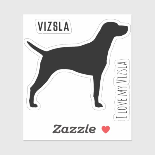 Vizsla Silhouette Vinyl Sticker (Vel)