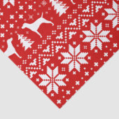 Vizsla Silhouettes kerstpatroonrood Tissuepapier (Detail)