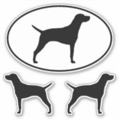 Vizsla Silhouettes Vinyl Sticker Set (Voorkant)