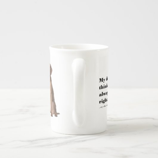 Vizsla tegen Wife Bone China Mok (Achterkant)