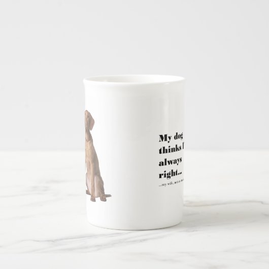Vizsla tegen Wife Bone China Mok (Voorkant)