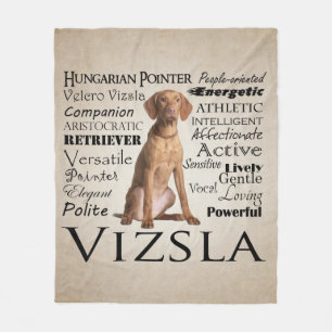 Vizsla Traits Fleece Blanket