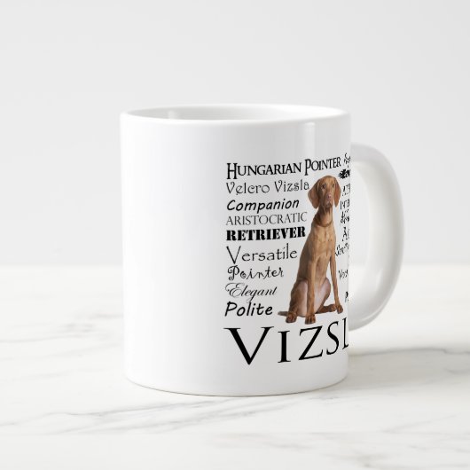 Vizsla Traits Jumbo Mug (Devant droit)