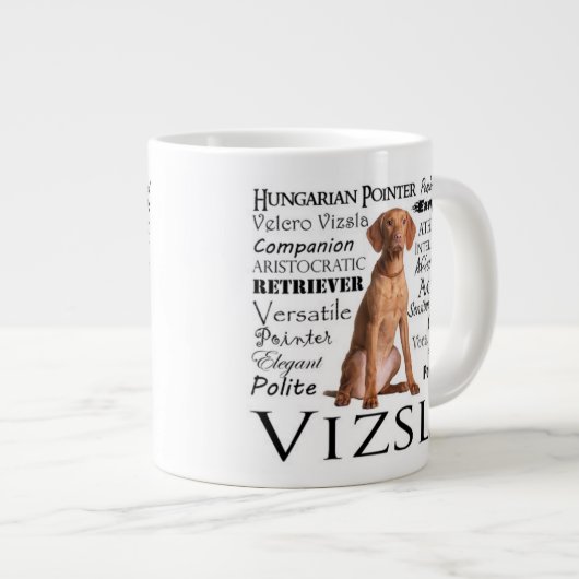 Vizsla Traits Jumbo Mug (Devant droit)
