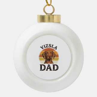 Vizsla Vader Vintage Gravure Hondenontwerp_1 Keramische Bal Ornament