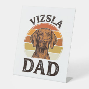 Vizsla Vader Vintage Gravure Hondenontwerp_1 Reclamebord Met Voetstuk