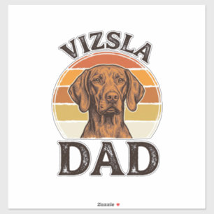 Vizsla Vader Vintage Gravure Hondenontwerp_1 Sticker