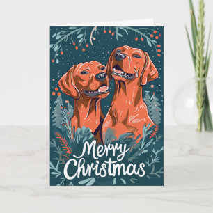 Vizsla Vrolijk Kerstfeest Gepersonaliseerd Feestdagen Kaart