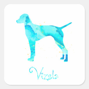 Vizsla Waterverf Design Vierkante Sticker