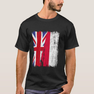 VK Polen Half Vlag Britse Poolse Afkomst T-shirt