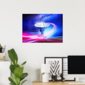 VLA Radio Telescope: Neon light Poster (Thuiskantoor)