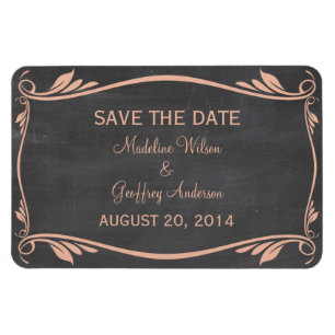 Vlaams Chalkboard sparen de Datum Magnet, Peach Magneet