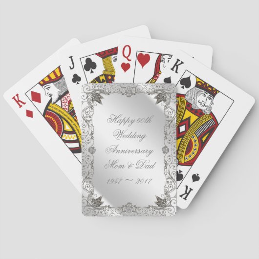 Vlaams Diamond Wedding Jubileum Pokerkaarten (Achterkant)