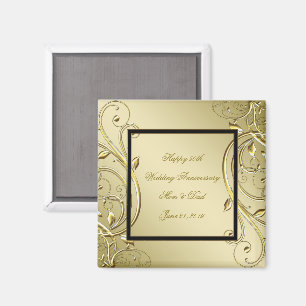 Vlaams Gold Black 50th Wedding Jubileum Magneet
