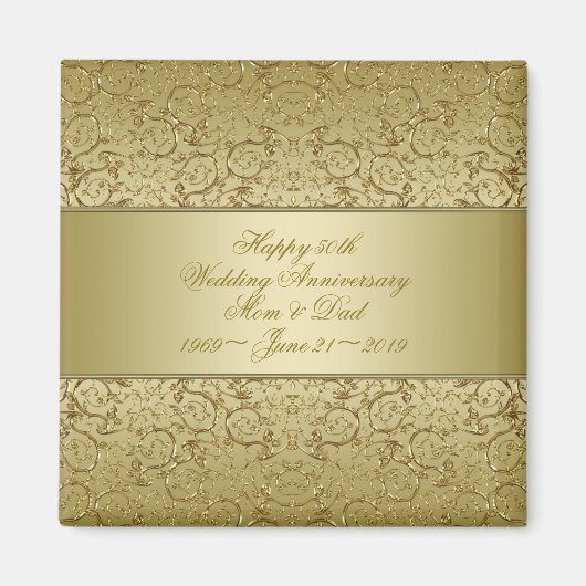 Vlaams Golden 50th Wedding Jubileum Magneet (Voorkant)