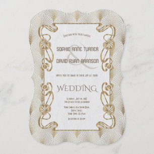 Vlaams goudkunst Deco Great Gatsby Wedding Kaart