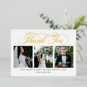 Vlaams Script REAL FOLIE Foto Hartelijk dank Uitnodiging (Staand Voorkant)