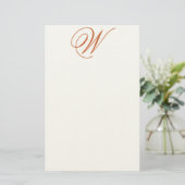Vlaams W Editable Monogram Felt Stationery Briefpapier (Staand voorkant)