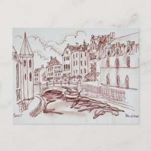 Vlaamse architectuur Gent, België Briefkaart