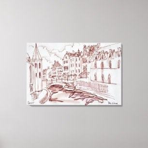 Vlaamse architectuur Gent, België Canvas Afdruk