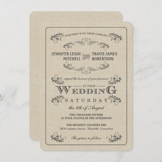 Vlaamse bruiloft Kaart (Voorkant / Achterkant)