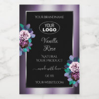 Vlaamse Floral Paars Black Product Labels Logo
