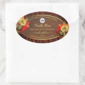 Vlaamse Rozen Etiket Donkerbruine houten Logo (Tas)