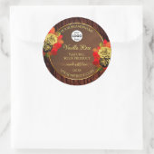 Vlaamse Rozen Etiket Donkerbruine houten Logo (Tas)