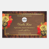 Vlaamse Rozen Etiket Donkerbruine houten Logo (Voorkant)